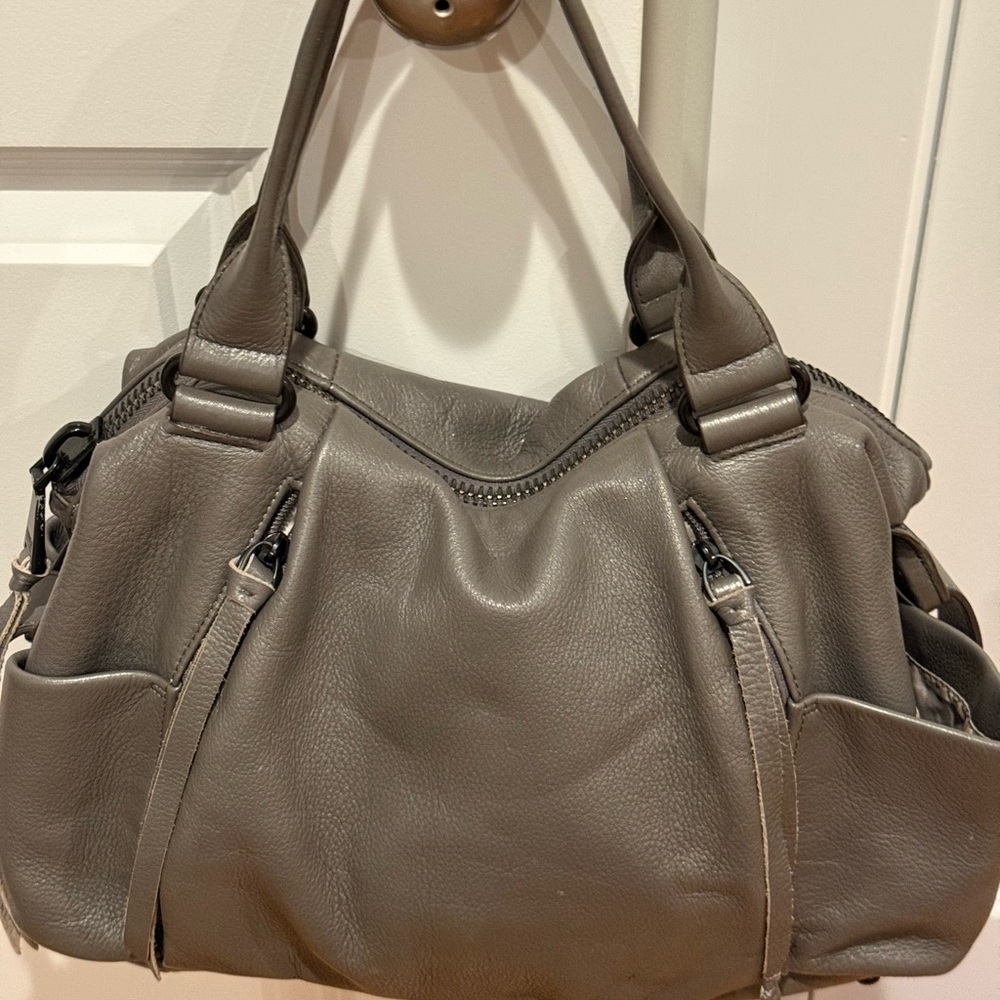 Aimee Kestenberg Charcoal Leather Shoulder Bag
